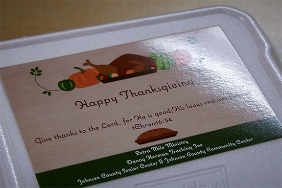 Happy Thanksgiving meal container