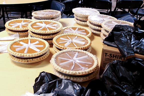 Stacks of pumpking pie